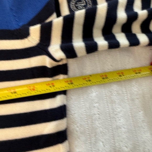 Lauren Ralph Lauren 100% Cotton Women Pullover Sweater 1/4 Zip Striped Size M - Picture 7 of 8